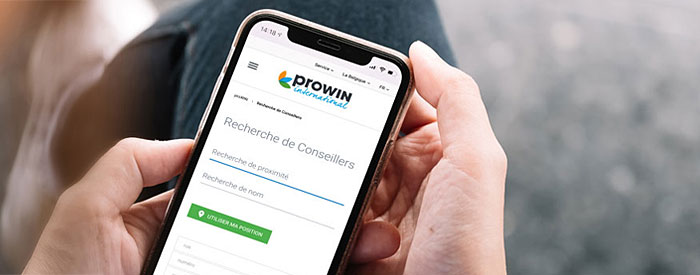 Chercher et trouver un Conseiller proWIN : avec la recherche de Conseillers proWIN, vous trouverez votre interlocuteur personnel directement en ligne.